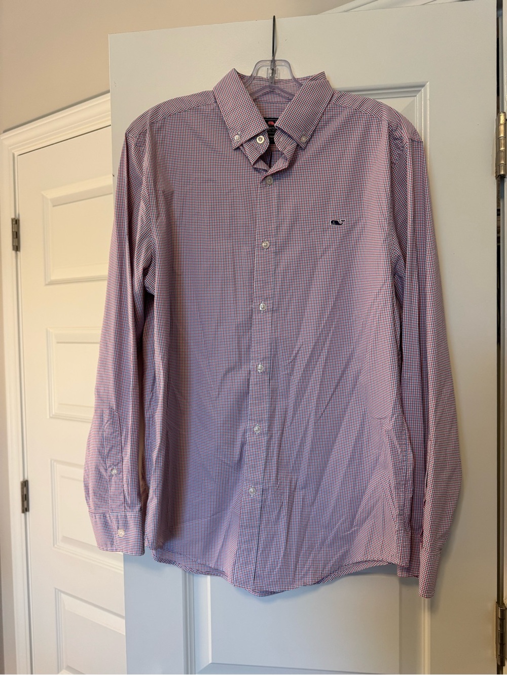 Vineyard Vines Pink and White Micro-Check Button-Down Shirt